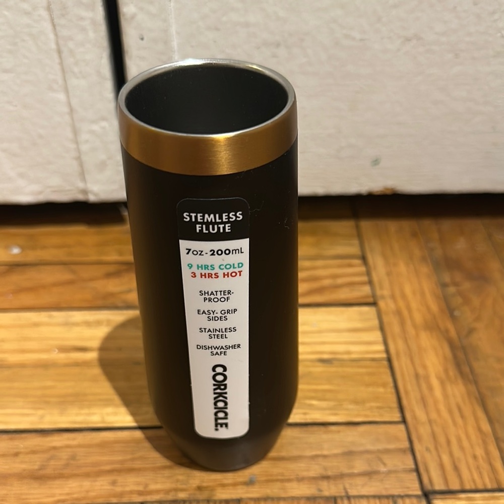 Corkcicle Black and Gold Tumbler